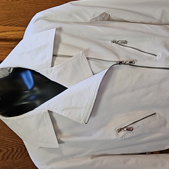 **HOST PICK** DOLCE & GABBANA White Moto Jacket, Coat- XXL - Picture 2 of 4